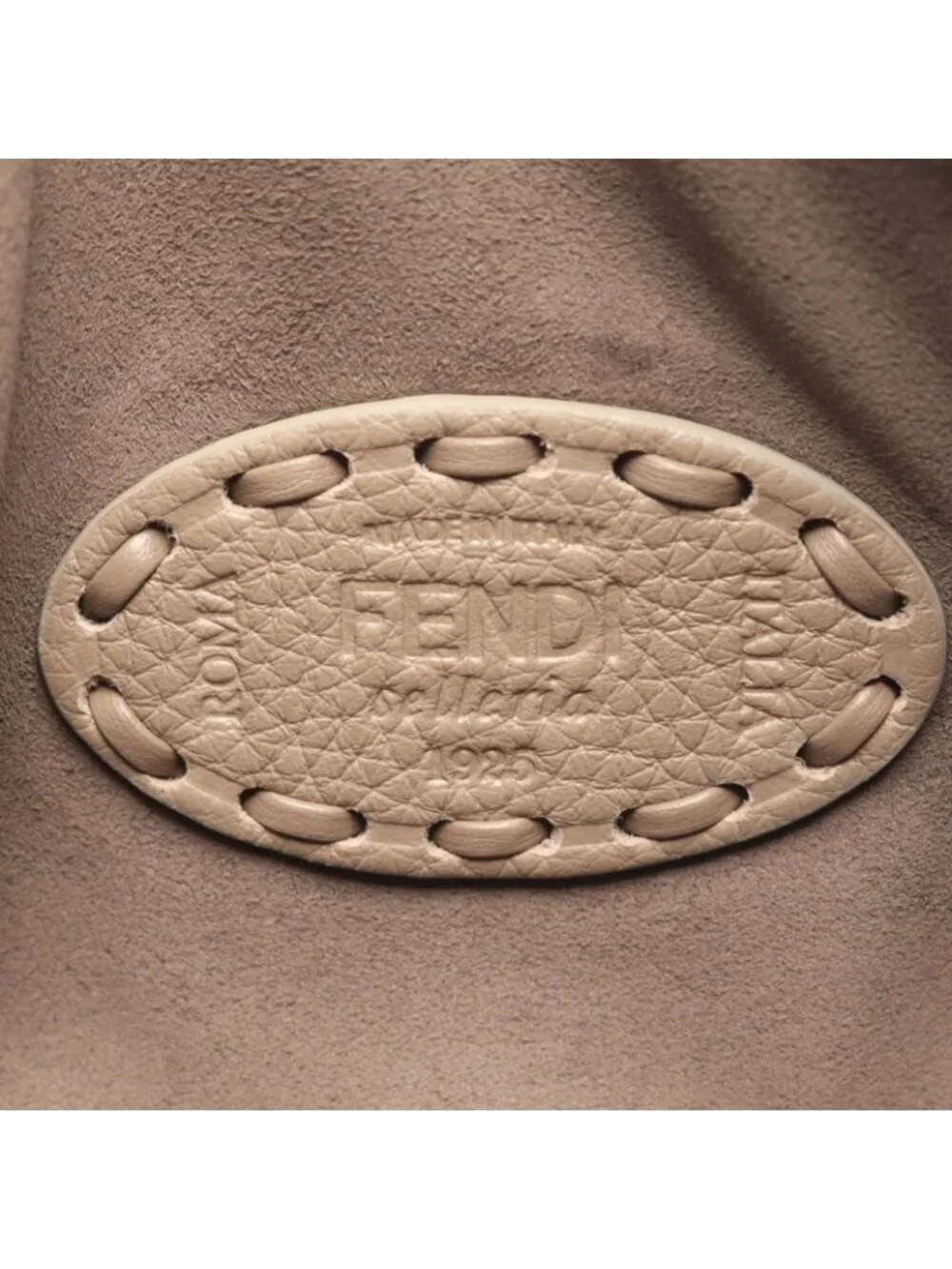 Fendi Clutch Selleria with Hand Strap Gray Leather Flat Pouch